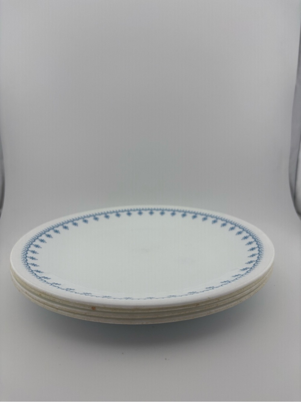 Vintage Corelle Snowflake Blue/Snowflake Garland Lunch Plates 9” - set of 4